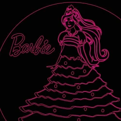 LED Φωτιστικό Χαραγμένο Plexiglass Με Σχέδιο Barbie Με Διακόπτη ON/OFF AlphaLed LED Φωτιστικό Χαραγμένο Plexiglass Με Σχέδιο Barbie Με Διακόπτη ON/OFF AlphaLed