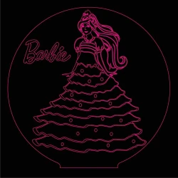 LED Φωτιστικό Χαραγμένο Plexiglass Με Σχέδιο Barbie Με Διακόπτη ON/OFF AlphaLed LED Φωτιστικό Χαραγμένο Plexiglass Με Σχέδιο Barbie Με Διακόπτη ON/OFF AlphaLed