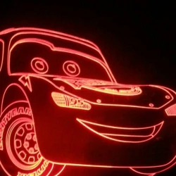 LED Φωτιστικό Χαραγμένο Plexiglass Με Σχέδιο Disney Cars Με Διακόπτη ON/OFF AlphaLed LED Φωτιστικό Χαραγμένο Plexiglass Με Σχέδιο Disney Cars Με Διακόπτη ON/OFF AlphaLed