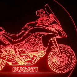 LED Φωτιστικό Χαραγμένο Plexiglass Με Σχέδιο Moto Ducati Με Διακόπτη ON/OFF AlphaLed LED Φωτιστικό Χαραγμένο Plexiglass Με Σχέδιο Moto Ducati Με Διακόπτη ON/OFF AlphaLed