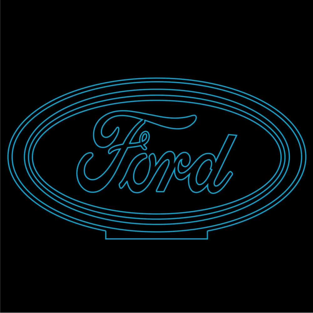 LED Φωτιστικό Χαραγμένο Plexiglass Με Σχέδιο Auto Ford Με Διακόπτη ON/OFF AlphaLed