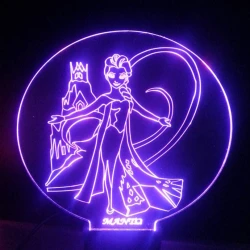 LED Φωτιστικό Χαραγμένο Plexiglass Με Σχέδιο Frozen Elsa Με Διακόπτη ON/OFF AlphaLed LED Φωτιστικό Χαραγμένο Plexiglass Με Σχέδιο Frozen Elsa Με Διακόπτη ON/OFF AlphaLed