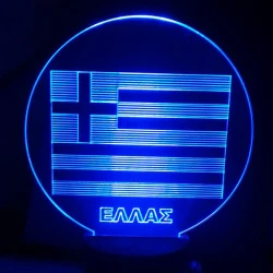 LED Φωτιστικό Χαραγμένο Plexiglass Με Σχέδιο Ελλάς Με Διακόπτη ON/OFF AlphaLed LED Φωτιστικό Χαραγμένο Plexiglass Με Σχέδιο Ελλάς Με Διακόπτη ON/OFF AlphaLed