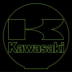 LED Φωτιστικό Χαραγμένο Plexiglass Με Σχέδιο Moto Kawasaki Με Διακόπτη ON/OFF AlphaLed LED Φωτιστικό Χαραγμένο Plexiglass Με Σχέδιο Moto Kawasaki Με Διακόπτη ON/OFF AlphaLed