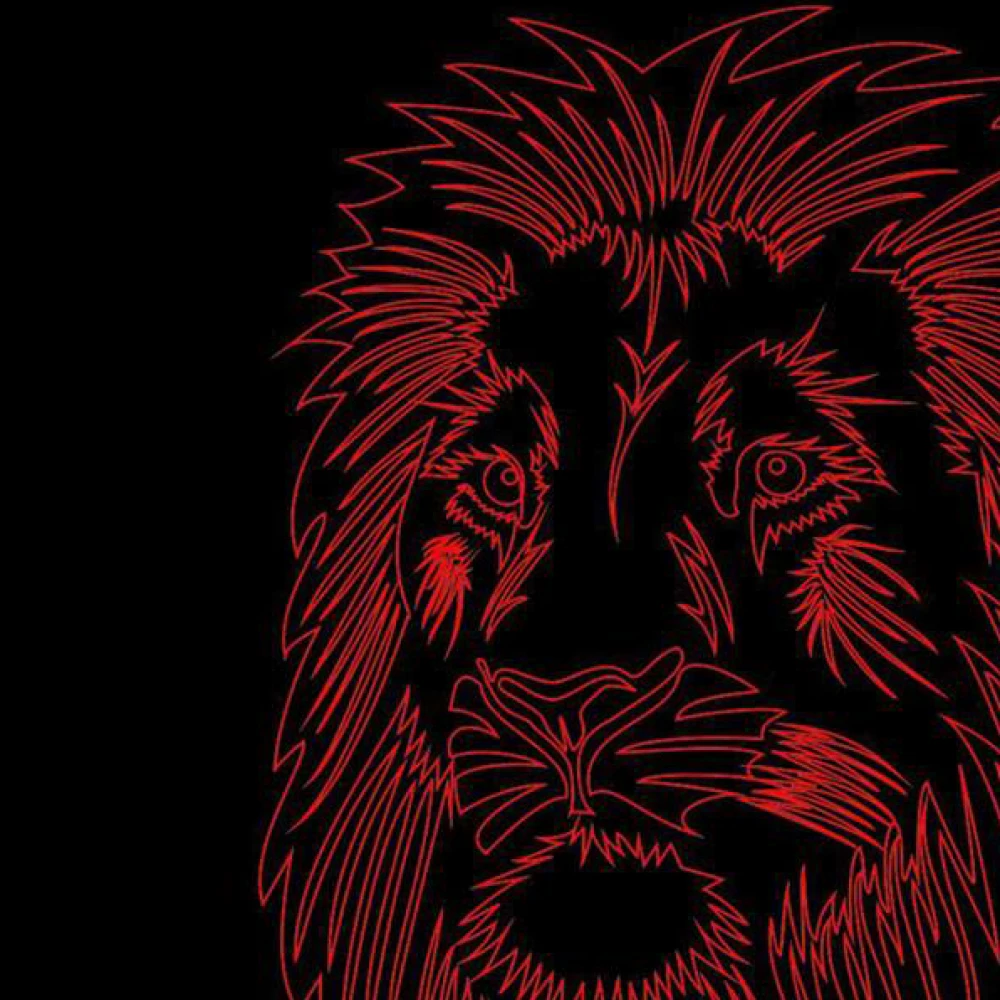 LED Φωτιστικό Χαραγμένο Plexiglass Με Σχέδιο Λιοντάρι Με Διακόπτη ON/OFF AlphaLed