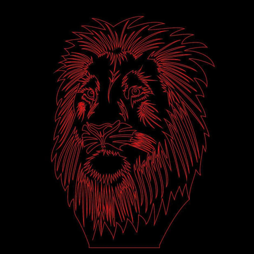 LED Φωτιστικό Χαραγμένο Plexiglass Με Σχέδιο Λιοντάρι Με Διακόπτη ON/OFF AlphaLed