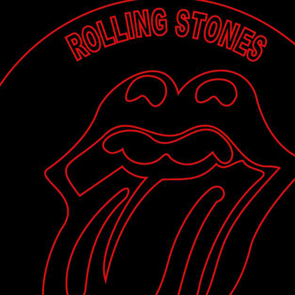 LED Φωτιστικό Χαραγμένο Plexiglass Με Σχέδιο Rolling Stones Με Διακόπτη ON/OFF AlphaLed
