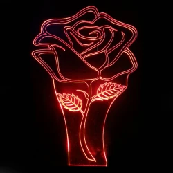 LED Φωτιστικό Χαραγμένο Plexiglass Με Σχέδιο Τριαντάφυλλο Με Διακόπτη ON/OFF AlphaLed LED Φωτιστικό Χαραγμένο Plexiglass Με Σχέδιο Τριαντάφυλλο Με Διακόπτη ON/OFF AlphaLed