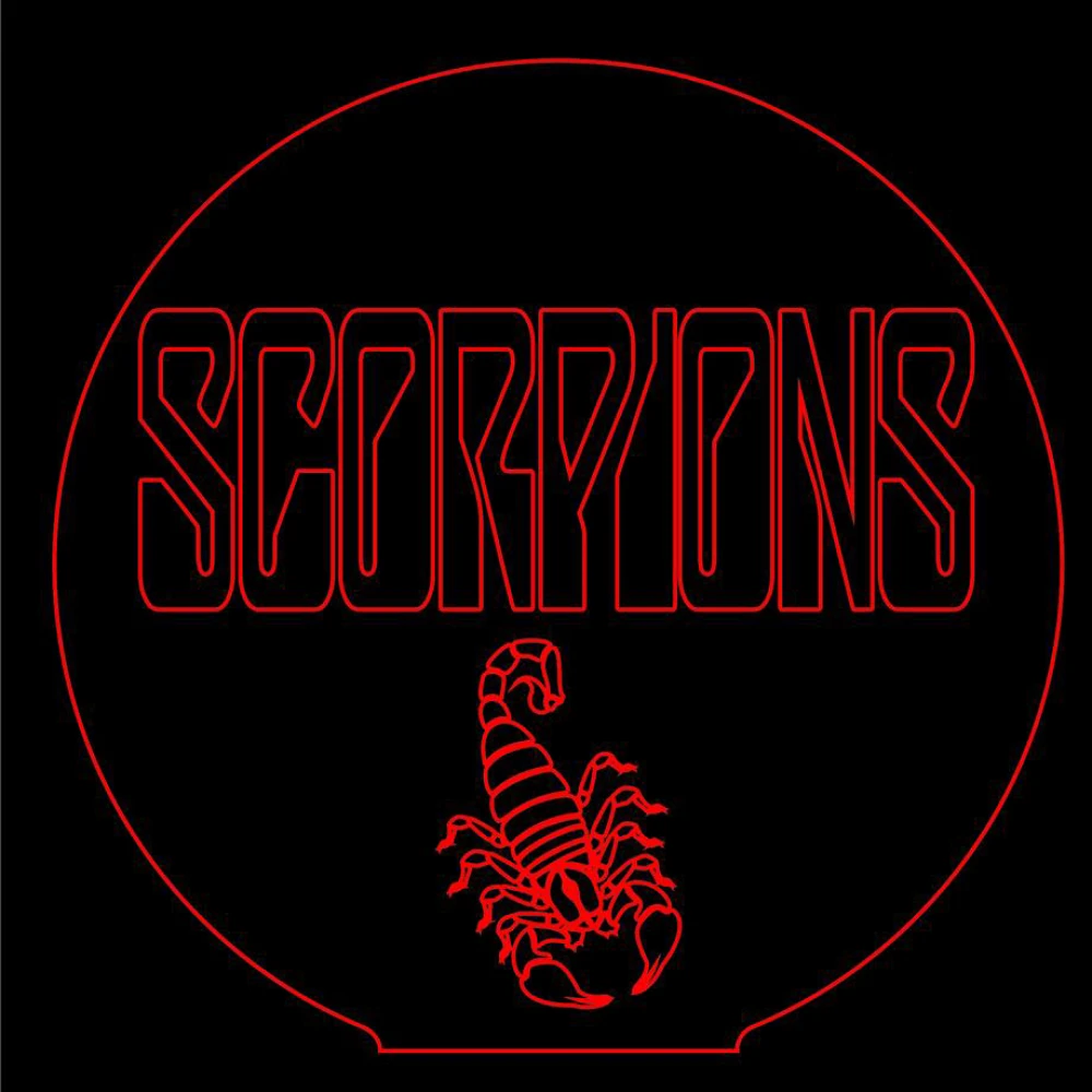 LED Φωτιστικό Χαραγμένο Plexiglass Με Σχέδιο Scorpions Με Διακόπτη ON/OFF AlphaLed