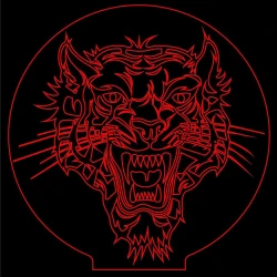 LED Φωτιστικό Χαραγμένο Plexiglass Με Σχέδιο Τίγρης Με Διακόπτη ON/OFF AlphaLed LED Φωτιστικό Χαραγμένο Plexiglass Με Σχέδιο Τίγρης Με Διακόπτη ON/OFF AlphaLed