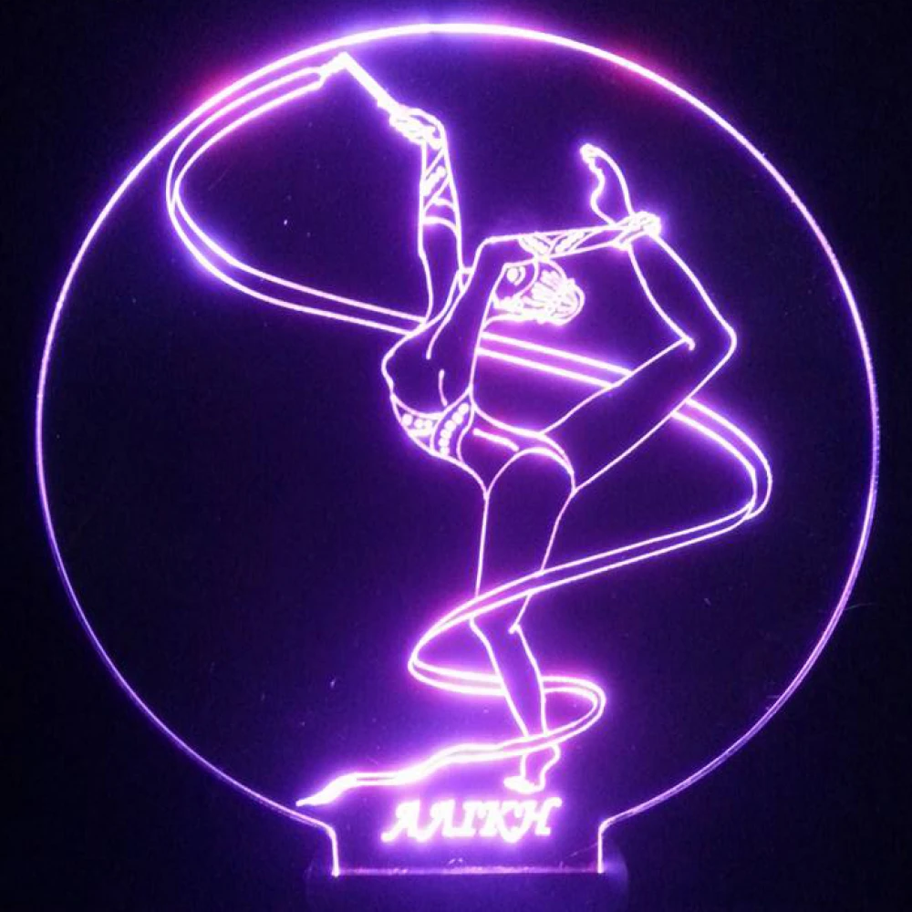 LED Φωτιστικό Χαραγμένο Plexiglass Με Σχέδιο Χωρεύτρια Με Διακόπτη ON/OFF AlphaLed