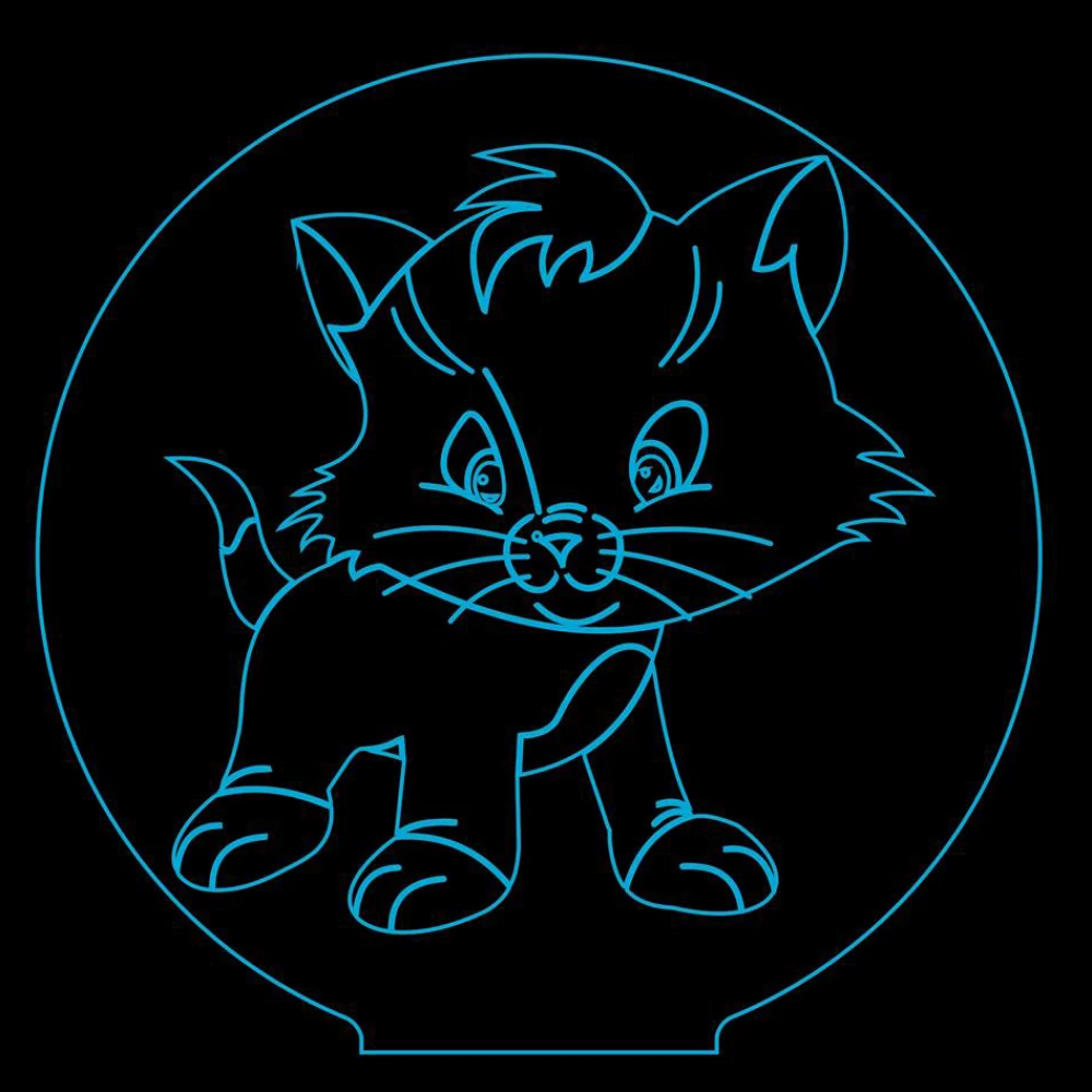LED Φωτιστικό Χαραγμένο Plexiglass Με Σχέδιο Disney Γατάκι Με Διακόπτη ON/OFF AlphaLed