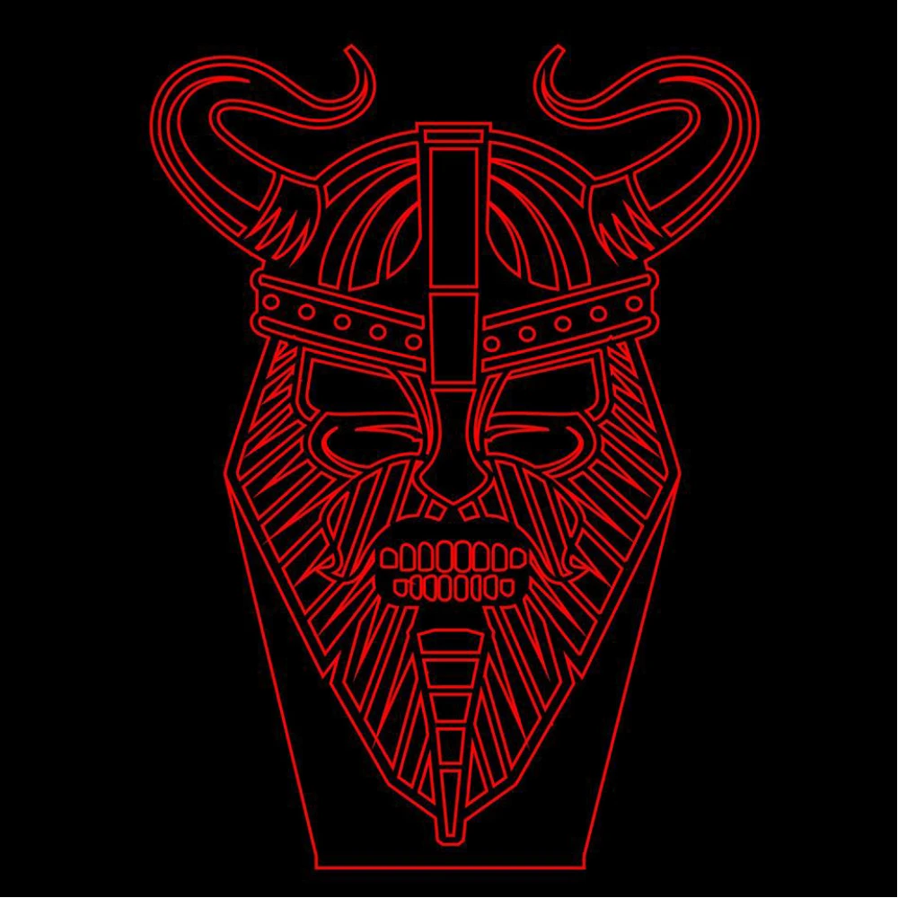 LED Φωτιστικό Χαραγμένο Plexiglass Με Σχέδιο Viking Με Διακόπτη ON/OFF AlphaLed