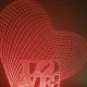 LED Φωτιστικό Χαραγμένο Plexiglass Με Σχέδιο 3D Καρδιές Με Διακόπτη ON/OFF AlphaLed
