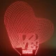 LED Φωτιστικό Χαραγμένο Plexiglass Με Σχέδιο 3D Καρδιές Με Διακόπτη ON/OFF AlphaLed