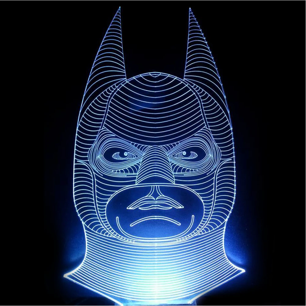 LED Φωτιστικό Χαραγμένο Plexiglass Με Σχέδιο Batman Με Διακόπτη ON/OFF AlphaLed