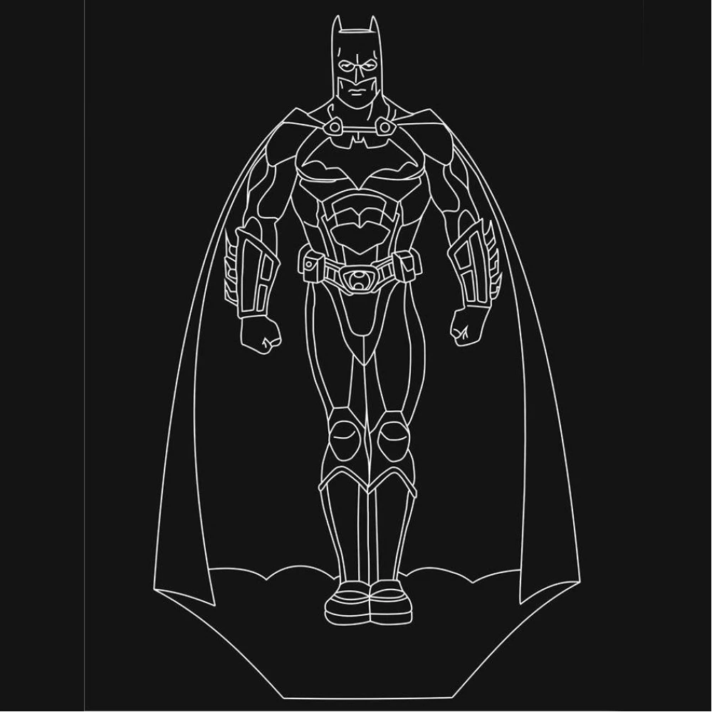 LED Φωτιστικό Χαραγμένο Plexiglass Με Σχέδιο Superheroes Batman Με Διακόπτη ON/OFF AlphaLed