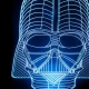 LED Φωτιστικό Χαραγμένο Plexiglass Με Σχέδιο Darth Vader Με Διακόπτη ON/OFF AlphaLed