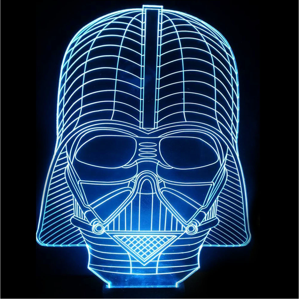 LED Φωτιστικό Χαραγμένο Plexiglass Με Σχέδιο Darth Vader Με Διακόπτη ON/OFF AlphaLed