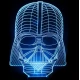 LED Φωτιστικό Χαραγμένο Plexiglass Με Σχέδιο Darth Vader Με Διακόπτη ON/OFF AlphaLed