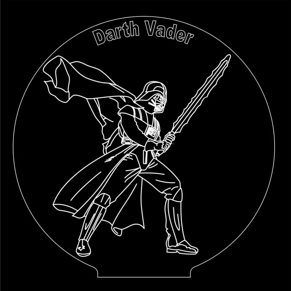 LED Φωτιστικό Χαραγμένο Plexiglass Με Σχέδιο Star Wars Darth Vader Με Διακόπτη ON/OFF AlphaLed