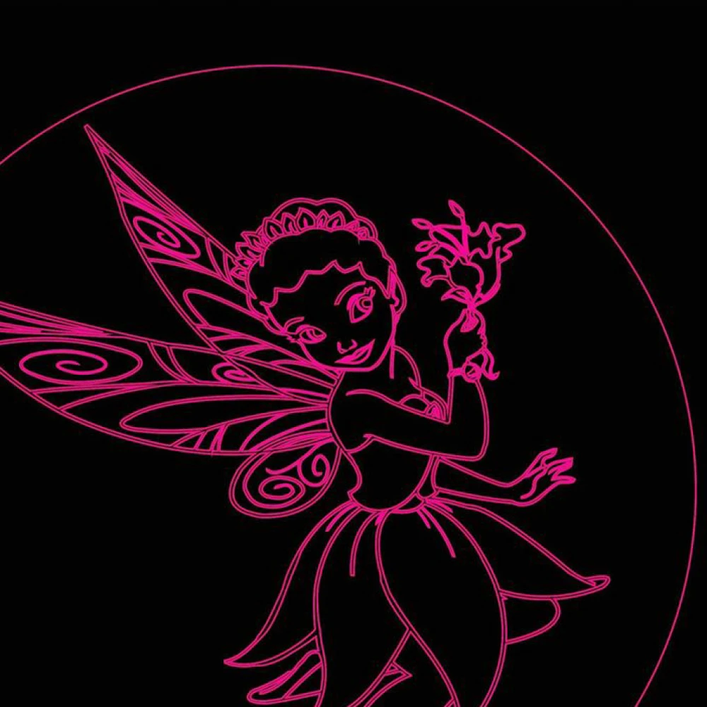 LED Φωτιστικό Χαραγμένο Plexiglass Με Σχέδιο Fairy Με Διακόπτη ON/OFF AlphaLed