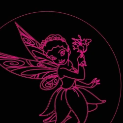 LED Φωτιστικό Χαραγμένο Plexiglass Με Σχέδιο Fairy Με Διακόπτη ON/OFF AlphaLed