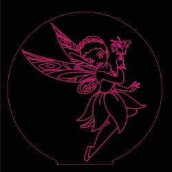 LED Φωτιστικό Χαραγμένο Plexiglass Με Σχέδιο Fairy Με Διακόπτη ON/OFF AlphaLed