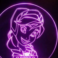 LED Φωτιστικό Χαραγμένο Plexiglass Με Σχέδιο Frozen Με Διακόπτη ON/OFF AlphaLed