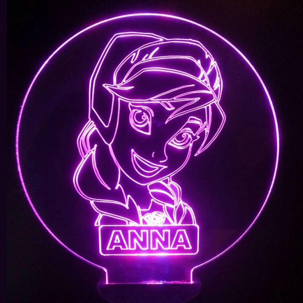 LED Φωτιστικό Χαραγμένο Plexiglass Με Σχέδιο Frozen Με Διακόπτη ON/OFF AlphaLed