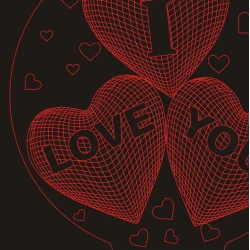LED Φωτιστικό Χαραγμένο Plexiglass Με Σχέδιο Καρδιές I LOVE YOU Με Διακόπτη ON/OFF AlphaLed