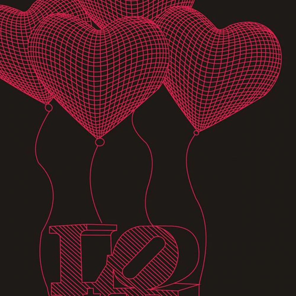 LED Φωτιστικό Χαραγμένο Plexiglass Με Σχέδιο Καρδιές Με Διακόπτη ON/OFF AlphaLed