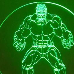 LED Φωτιστικό Χαραγμένο Plexiglass Με Σχέδιο Superheroes Hulk Με Διακόπτη ON/OFF AlphaLed