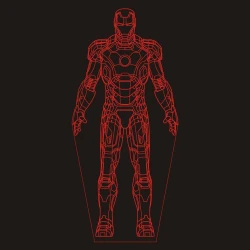 LED Φωτιστικό Χαραγμένο Plexiglass Με Σχέδιο Superheroes Ironman Με Διακόπτη ON/OFF AlphaLed