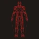 LED Φωτιστικό Χαραγμένο Plexiglass Με Σχέδιο Superheroes Ironman Με Διακόπτη ON/OFF AlphaLed