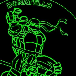 LED Φωτιστικό Χαραγμένο Plexiglass Με Σχέδιο Ninja Turtles Donatello Με Διακόπτη ON/OFF AlphaLed