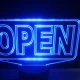 LED Φωτιστικό Χαραγμένο Plexiglass Με Σχέδιο Open Επιγραφή Με Διακόπτη ON/OFF AlphaLed