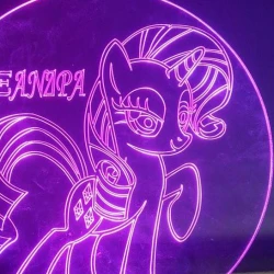 LED Φωτιστικό Χαραγμένο Plexiglass Με Σχέδιο My Little Pony Με Διακόπτη ON/OFF AlphaLed