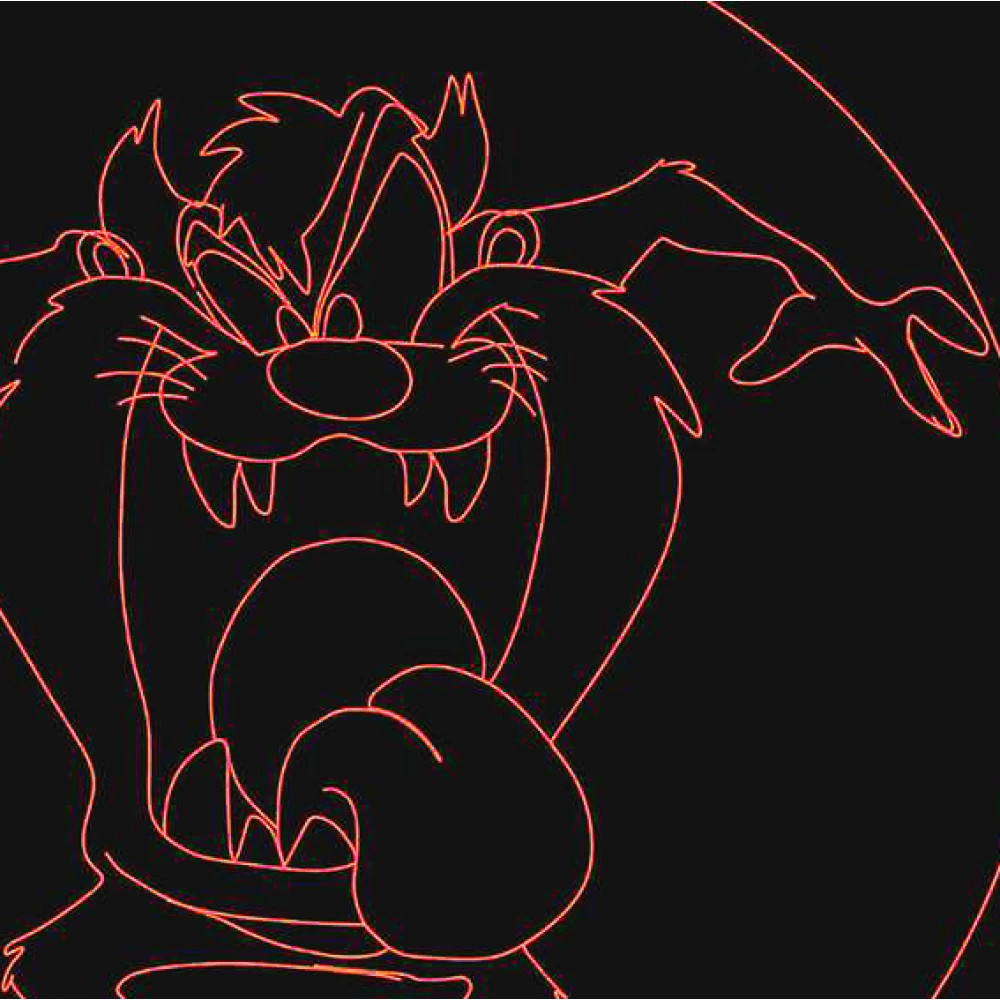 LED Φωτιστικό Χαραγμένο Plexiglass Με Σχέδιο Looney Tunes Taz Με Διακόπτη ON/OFF AlphaLed
