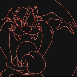 LED Φωτιστικό Χαραγμένο Plexiglass Με Σχέδιο Looney Tunes Taz Με Διακόπτη ON/OFF AlphaLed