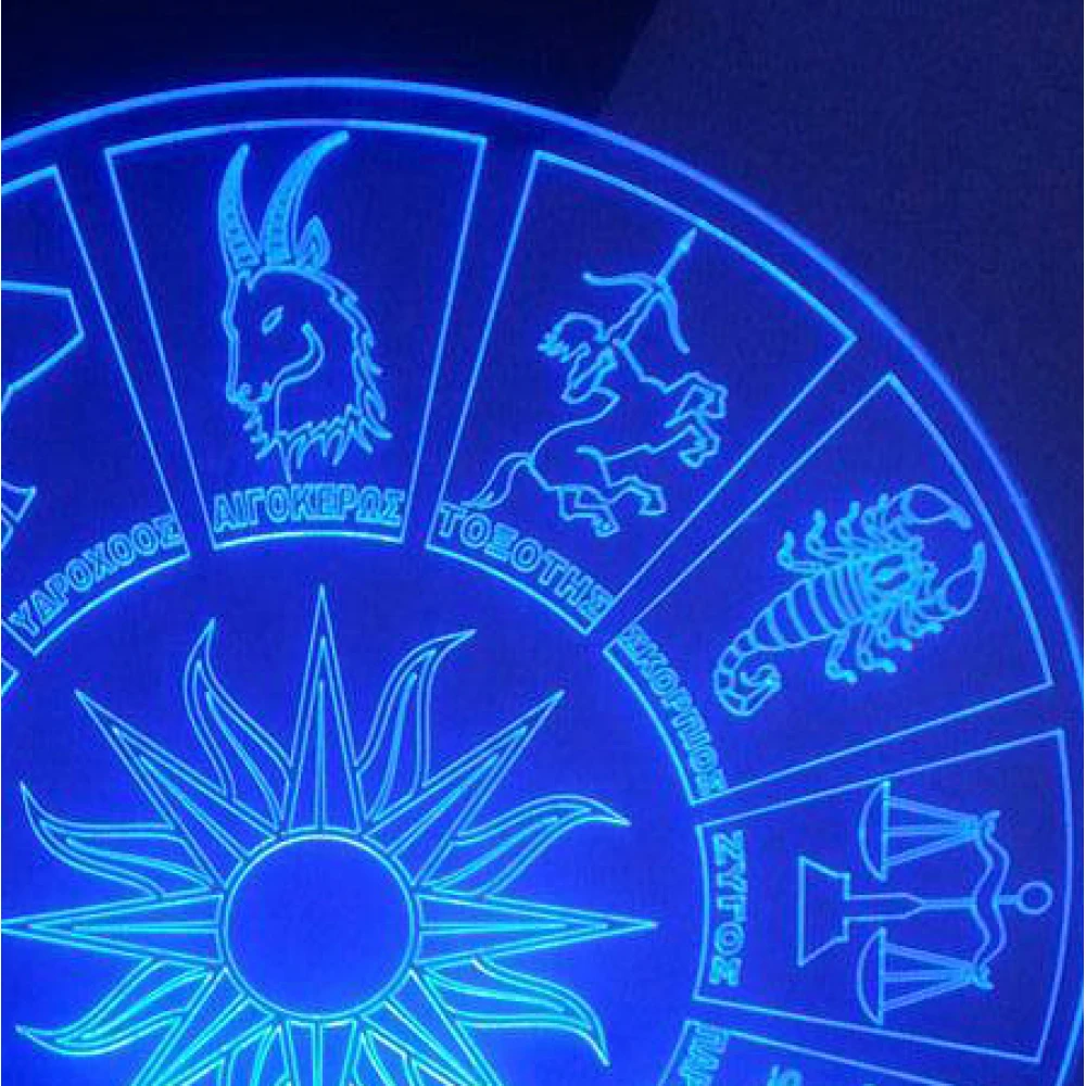 LED Φωτιστικό Χαραγμένο Plexiglass Με Σχέδιο Ζώδια Με Διακόπτη ON/OFF AlphaLed