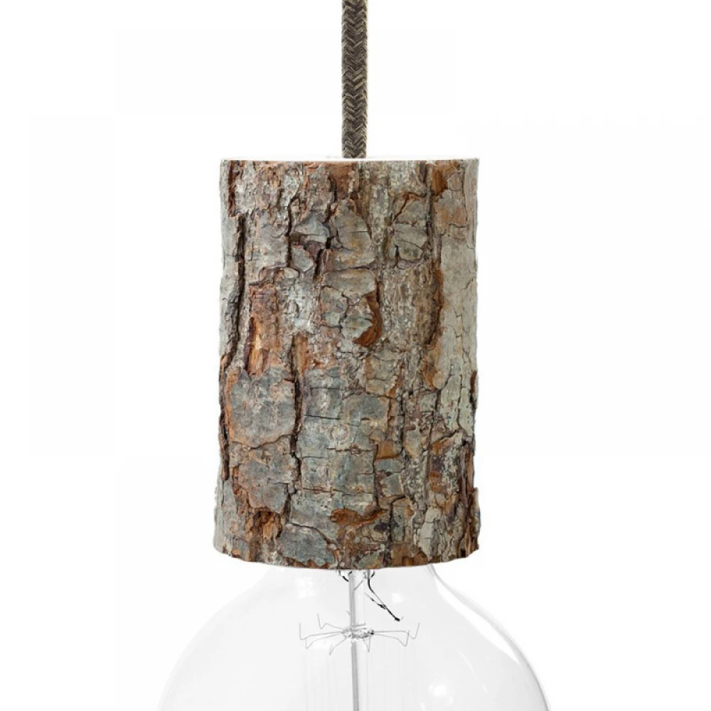 Bark E27 Ξύλινο Κιτ Στήριξης Με Ντουί Και Στήριγμα Καλωδίου Y11cm Creative Cables