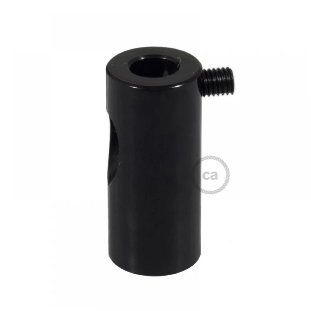 Στήριγμα Καλωδίου Μαύρο Με Γάντζο Και Στοπ Για Υφασμάτινο Καλώδιο