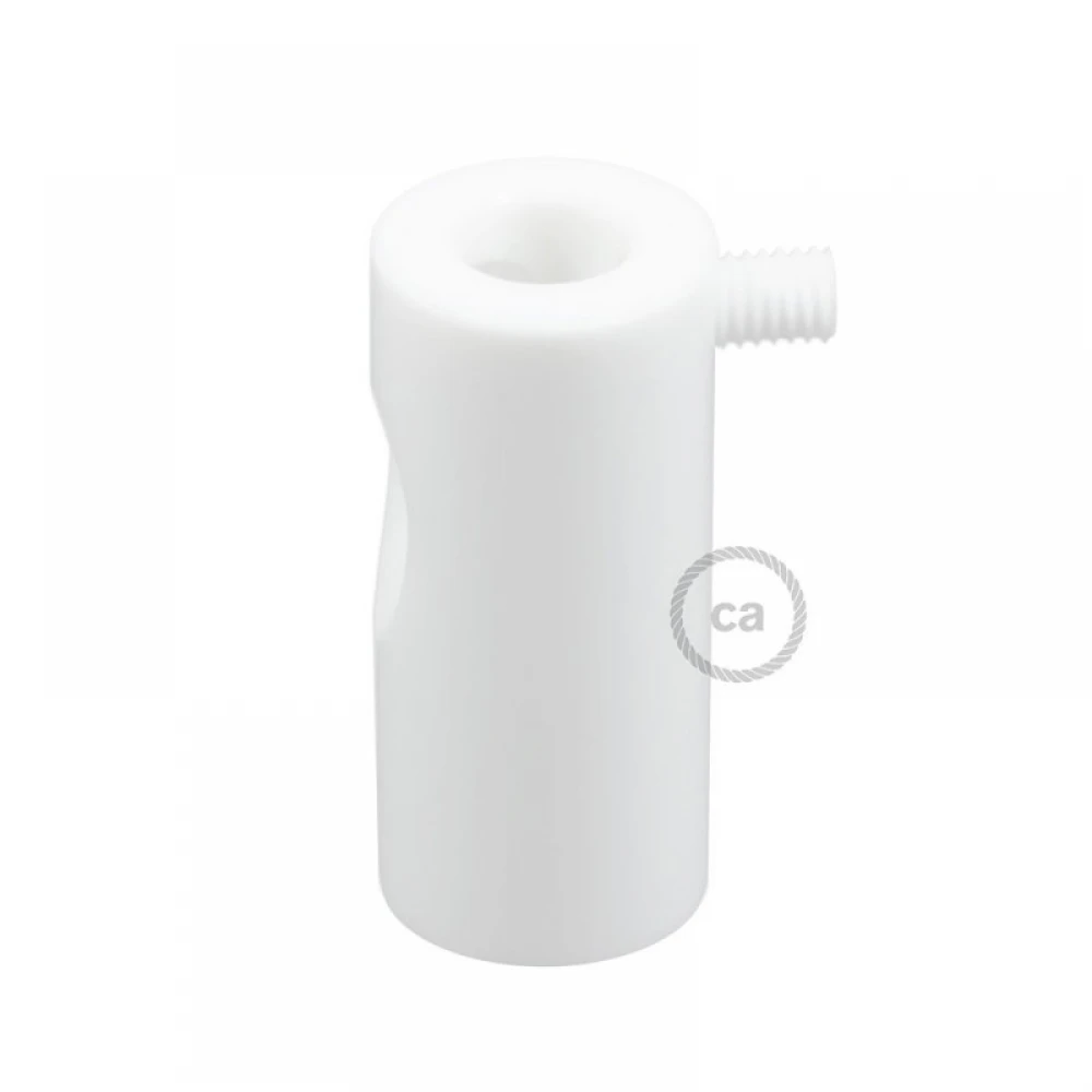 Στήριγμα Καλωδίου Λευκό Με Γάντζο Και Στοπ Για Υφασμάτινο Καλώδιο