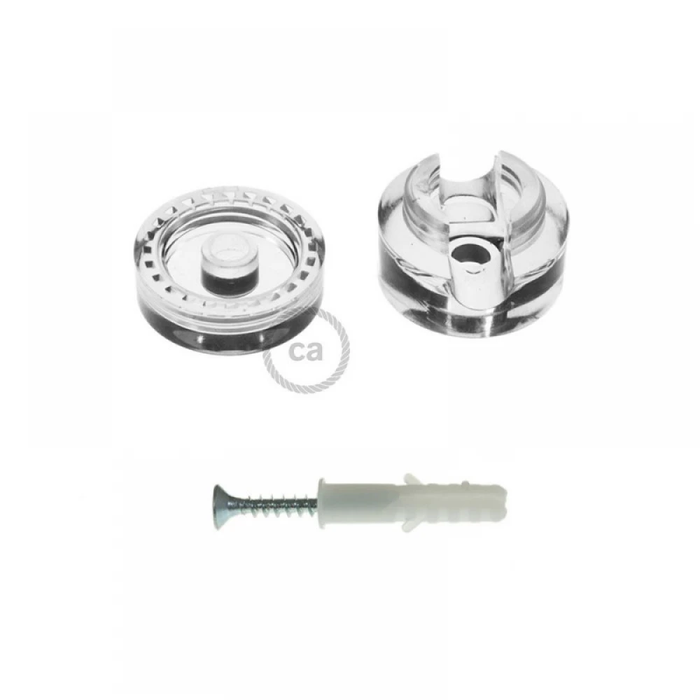 Σετ 2 τεμαχίων Universal Στήριγμα Τοίχου για Υφασμάτινο καλώδιο, Διάφανο