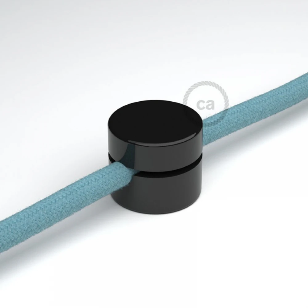 Σετ 2 τεμαχίων Universal Στήριγμα Τοίχου Στρογγυλό για Υφασμάτινο καλώδιο, Μαύρο