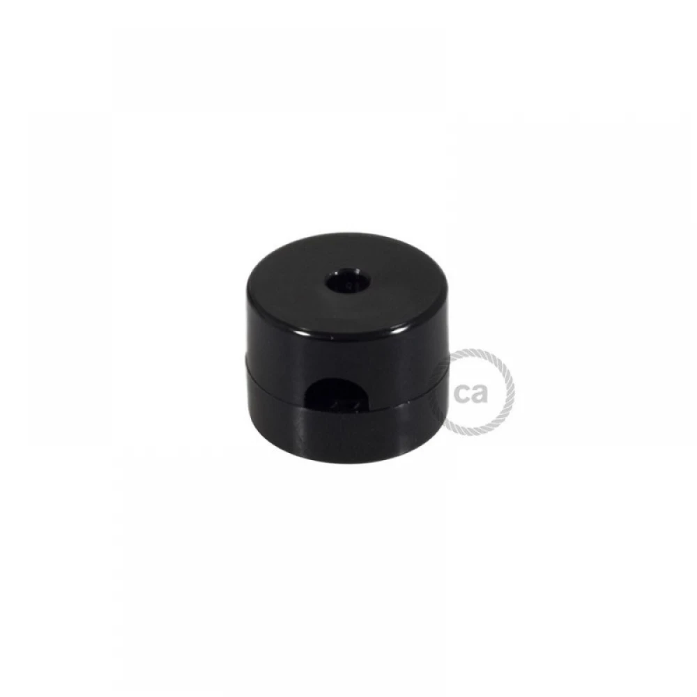 Σετ 2 τεμαχίων Universal Στήριγμα Τοίχου Στρογγυλό για Υφασμάτινο καλώδιο, Μαύρο