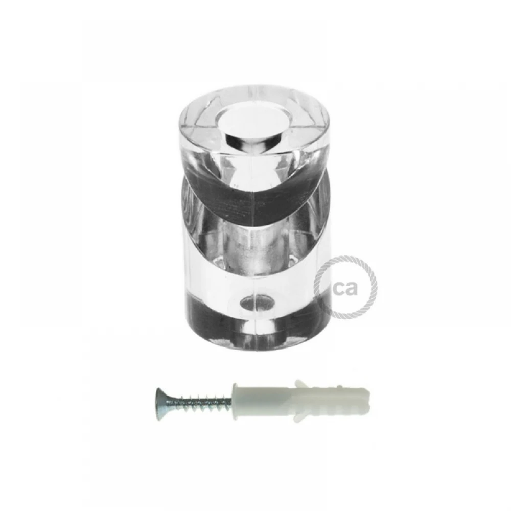 Στήριγμα Καλωδίου Διάφανο "V" για οροφή ή τοίχο για όλα τα υφασμάτινα καλώδια