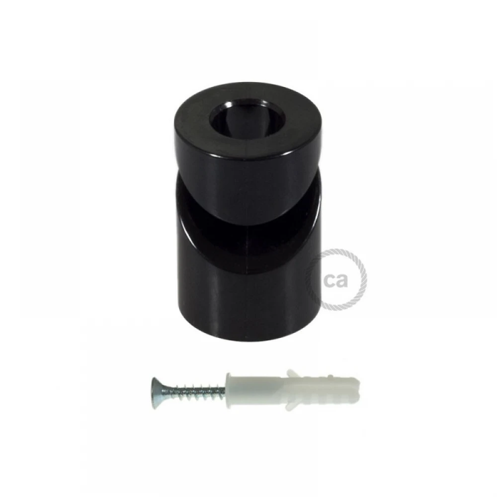 Στήριγμα Καλωδίου Μαύρο "V" για οροφή ή τοίχο για όλα τα υφασμάτινα καλώδια