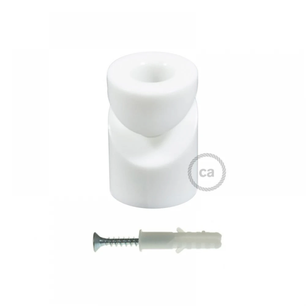 Στήριγμα Καλωδίου Λευκό "V" για οροφή ή τοίχο για όλα τα υφασμάτινα καλώδια